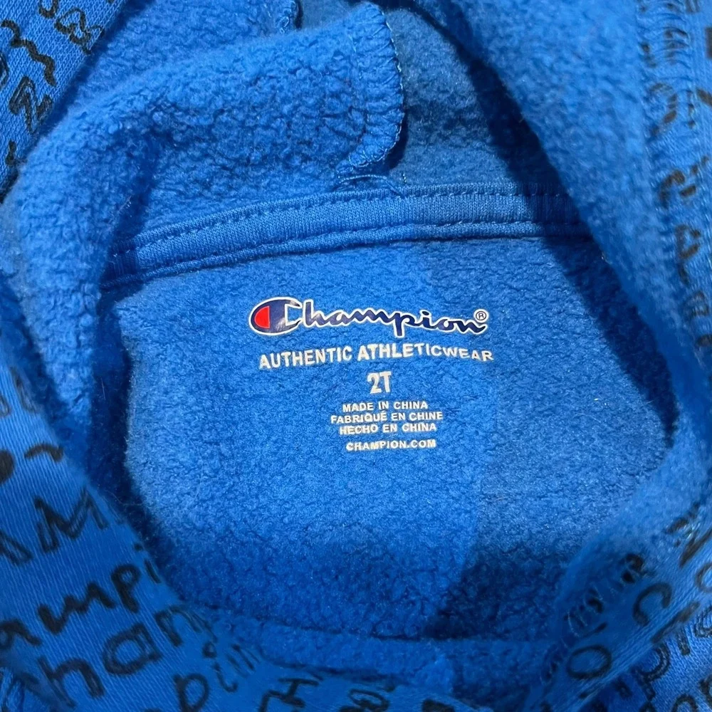 Champion Cerulean Blue Logo Hoodie - Kid's Size 2T Comfy‎ Cozy Warm